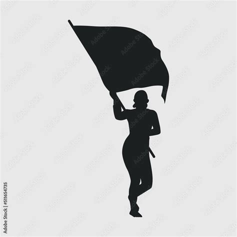 Color Guard Flags Silhouette Svg Bundle Marching Band Svg Female