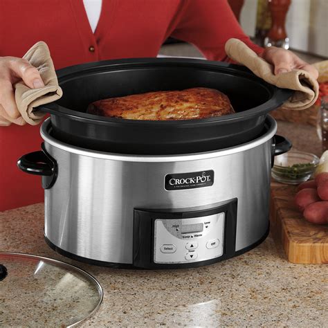 cooker slow pot crock cooking qt stove quart safe stovetop digital programmable countdown browning 6qt stainless steel cookers master kitchen