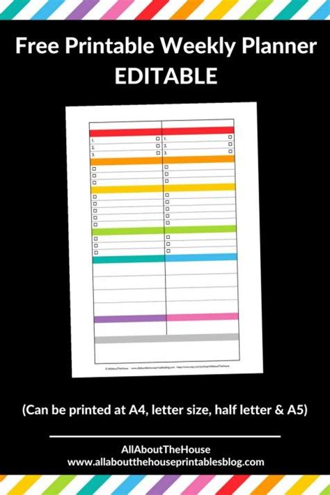 Pros And Cons Of Using A 1 Page Weekly Planner 52 Planners In 52 Weeks