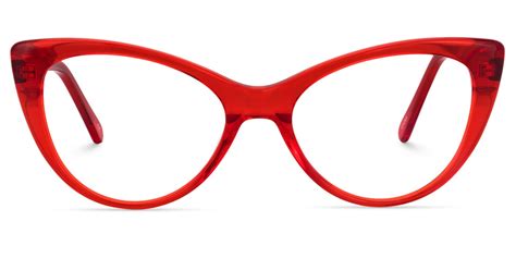 Prescription Lenses Women Cat Eye Glasses Zeelool Optical Red Cat
