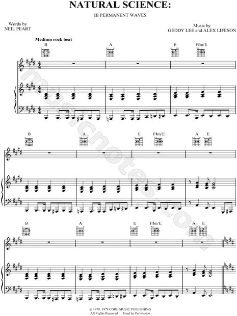 This is not my song and it was originally made by sheetmusicboss on youtube. Rush "Natural Science - III Permanent Waves" Sheet Music ...
