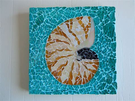 Mosaic Nautilus Shell Art By Cactuscountry On Etsy 3495 Nautilus