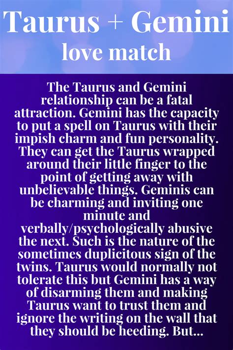 Taurus And Gemini Relationship Compatibility Love Match