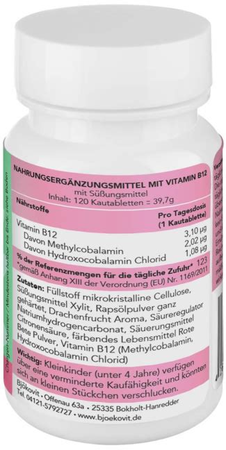 Vitamin B12 For Children Methyl 31μg Vegan 120 Chewable Tablets