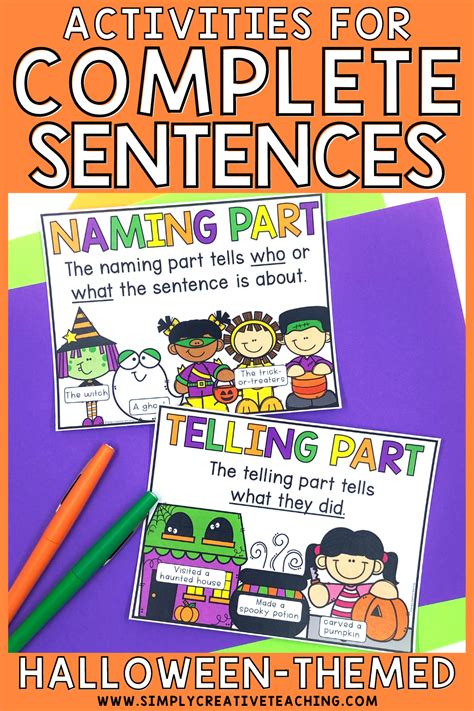 Halloween Sentence Building Activities For Writing Complete Sentences