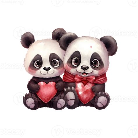 Ai Generated Black And White Love Story Valentine Couple Panda