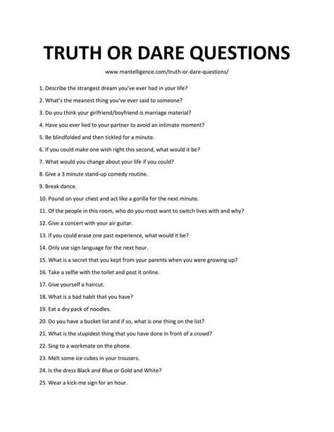 truth n dare questions for girl truth or dare questions the good the funny and the