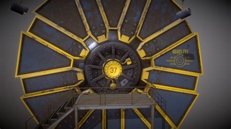 Vault Tec Vault 37 Gate With Stairs Buy Royalty Free 3d Model By