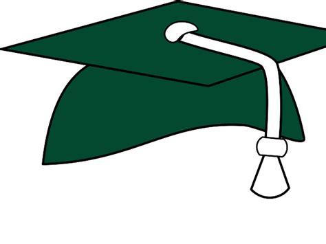 Green Graduation Cap White Tassel Clip Art At Vector Clip