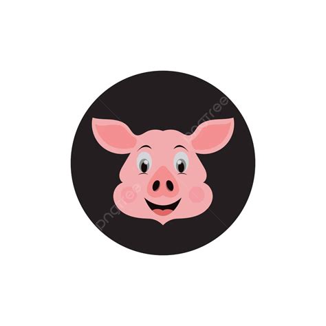 Pig Head Vector Icon Logo Image Boar White Drawing Vector Boar White