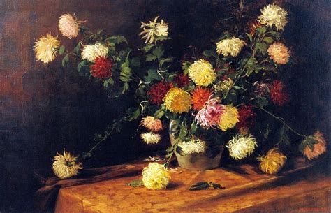 Chrysanthemums Painting Mathias J Alten Oil Paintings
