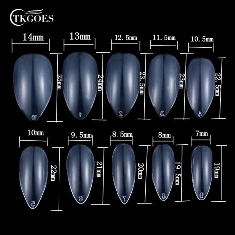 Tkgoes 600pcs Stiletto Pointed Acrylic Nails Oval Short Artificial Nail