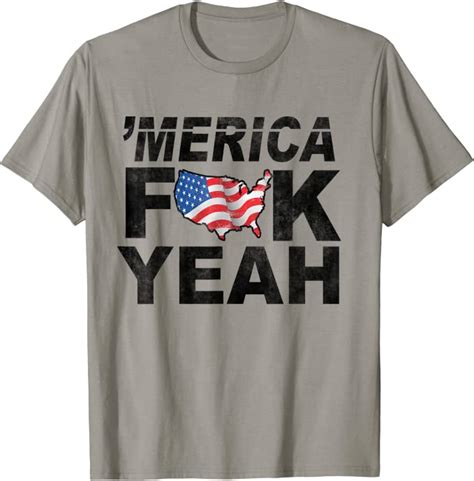 Merica Fuck Yeah Usa Flag 4th Of July Patriotic T Shirt Clothing Shoes And Jewelry