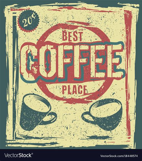 Retro Vintage Coffee Place Poster Royalty Free Vector Image