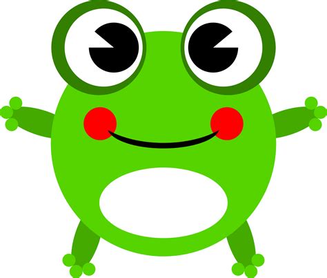 Drawing Of Green Happy Frog Free Image Download