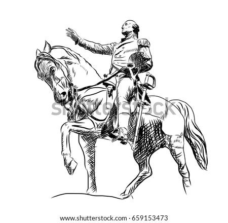 If we can hit 100k views and 100 likes i will draw in real time and a face reveal! Hand Drawn Sketch General George Washington Stock Vector ...