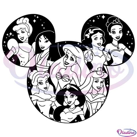 Disney Princess Svg Digital File Disney Mickey Head Svg Disney