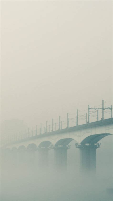 Foggy Bridge River Green Iphone 8 Wallpapers Free Download