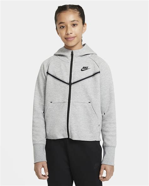 Nike Sportswear Tech Fleece Big Kids Girls Full Zip Hoodie