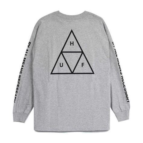 Huf Triple Triangle Ls T Shirt Grey Heather S Tシャツ 送料無料 C5548hectarz