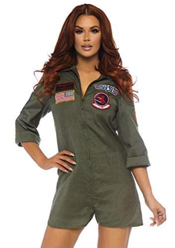 Leg Avenue Womens Top Gun Flight Suit Romper Khaki Medium Khaki