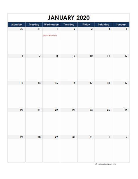 2020 Netherlands Monthly Excel Calendar Free Printable Templates