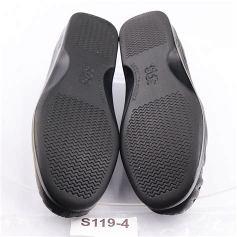 Sas Womens Twin Loafer Size 8 M Flat Slip On Shoe Black Leather Tripad