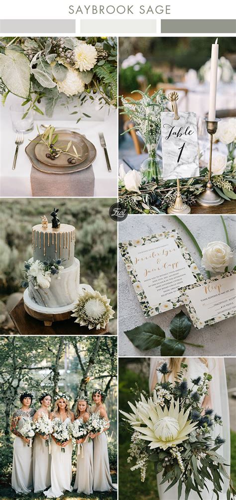 6 Beautiful Greenery Wedding Color Combos In Green Shades
