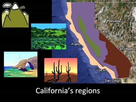 4th Grade California Map Regions Map