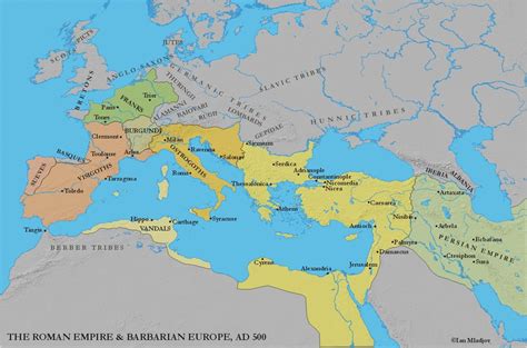 Mediterranean Europe C 500 Barbarian Kingdoms And Byzantium