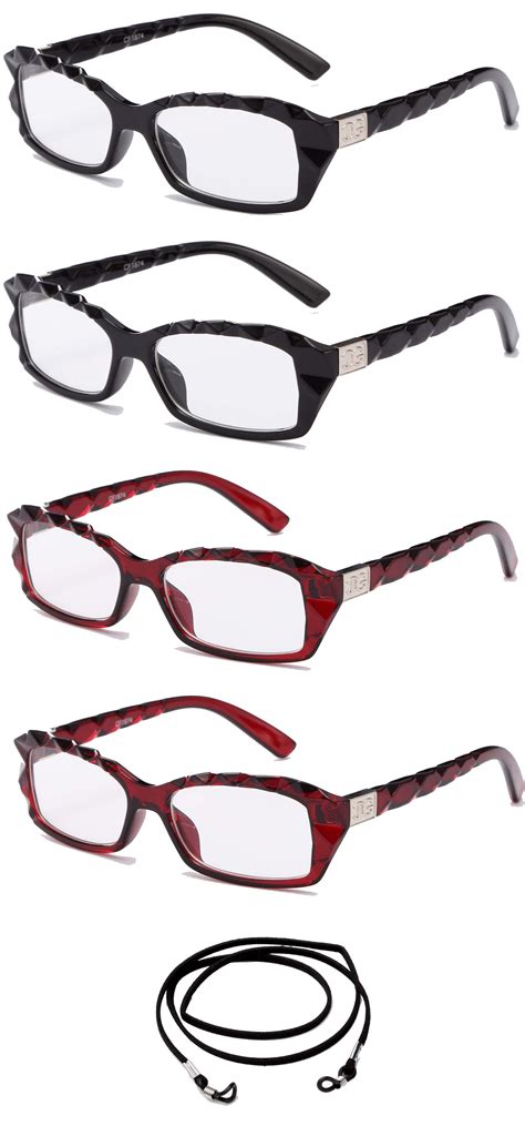 4 Pair Rf9028 Ig Newbee Fashion Women Fashion Reading Glasses With Zebra Print 2 Black And 2