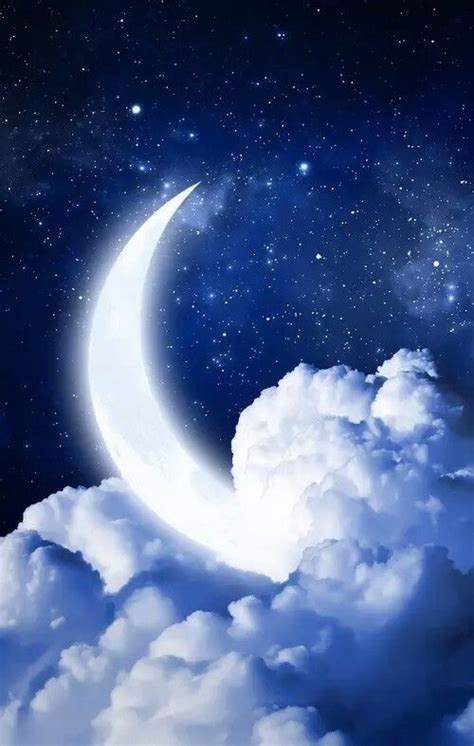Crescent Moon And Clouds Above Whats Wallpaper Space Phone Wallpaper