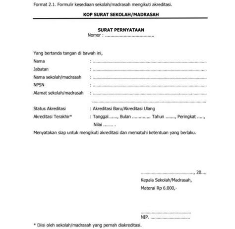 Surat pernyataan kepala sekolah tentang kesiapan penyelenggaraan pembelajaran tatap muka di sekolah/madrasah menjadi salah satu persyaratan yang harus dipenuhi oleh satuan pendidikan baik sekolah/madrasah untuk dapat menyelenggarakan pembelajaran tatap muka di sekolah. Surat Pernyataan Kesiapan Mengajar - Kumpulan Contoh Surat