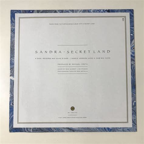 Sandra Secret Land Extended Single Version Plak Cd Dvd Satın Al