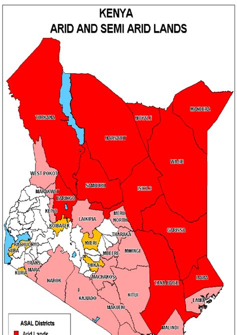 Distribution Of The Dry Land Districts In Kenya Download Scientific