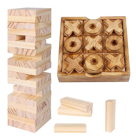 Buy Glintoper Tic Tac Toe And Tumble Tower Blocks Tables Game Set