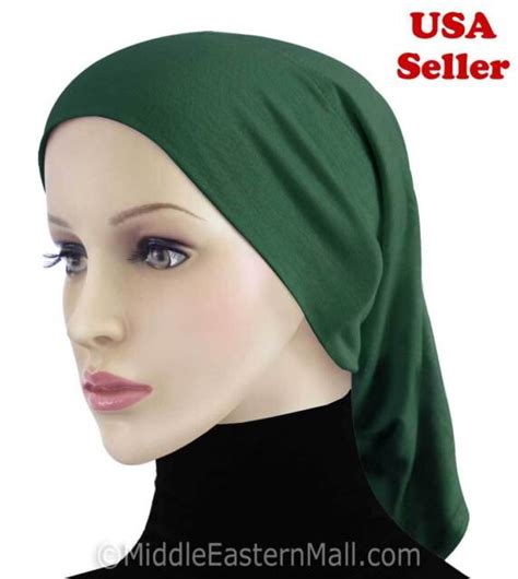 Cotton Tube 12 Green Inner Hijab Cap Muslim Islamic Woman Hat Hijab