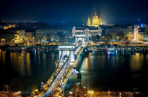 Travel Trip Journey Széchenyi Chain Bridge In Budapest