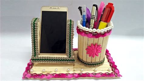 In this diy projects, we will show you how to make 5 types of phone holder stand from popsicle sticks or ice cream stick. DIY How to Make Pen Stand and Mobile Holder with Ice cream ...