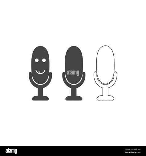 Microphone Icon Set Vector Image Personal Assistant And Voice Recognition Concept Speaker