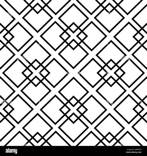 Simple Geometric Repeating Pattern With Black And White Squares Seamless Abstract Pattern With