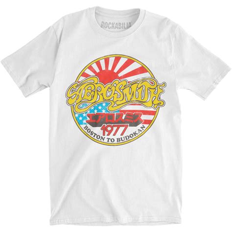 Aerosmith Aerosmith Mens Boston To Budokan Slim Fit T Shirt White