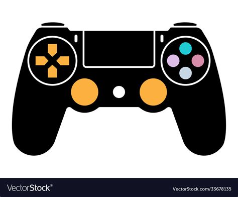 Video Game Ps4 Controller Gamepad Flat Color Vector Image