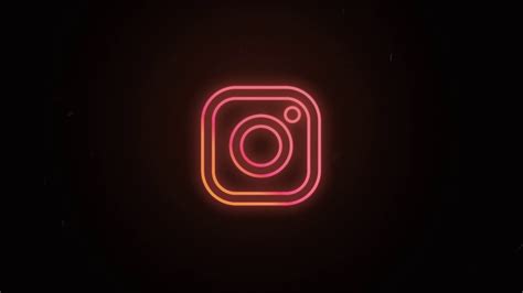 Social Media Instagram Logo Neon Flickering Free Motion Graphics