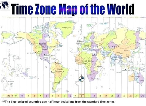 Time Zones Of The World Map Large Version Free Printable World Time