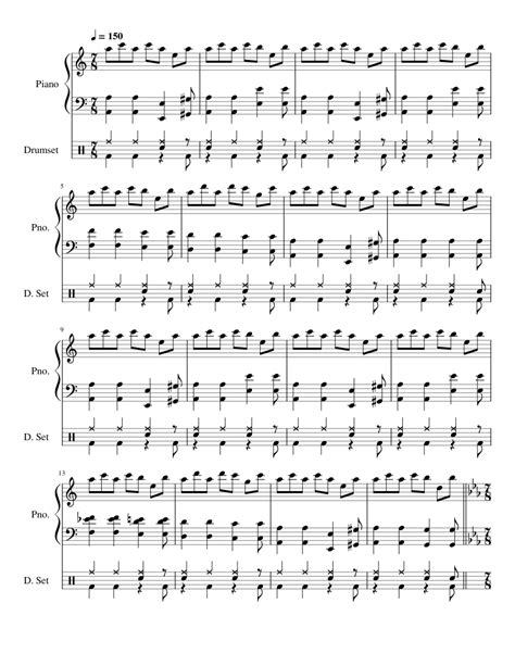 Agony Sheet Music For Piano Drum Group Mixed Duet