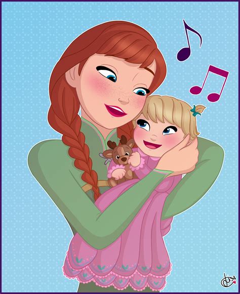 Anna And Her Baby Elsa And Anna Fan Art 38368120 Fanpop