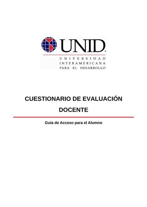 Pdf Cuestionario De Evaluaci N Docente Cuestionario De Evaluaci N