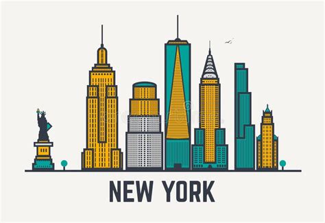 New York City Lines Stock Vector Illustration Of Manhattan 78110221