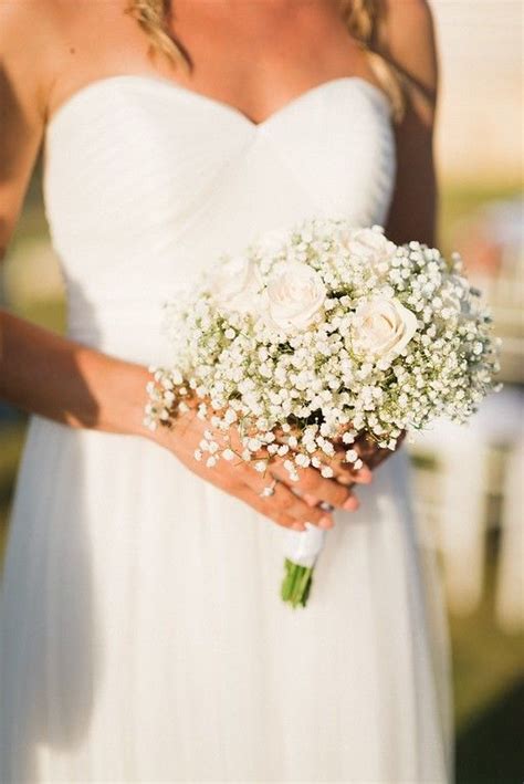 Baby S Breath Bouquet And Blush Pink Roses Summer Wedding In Chania